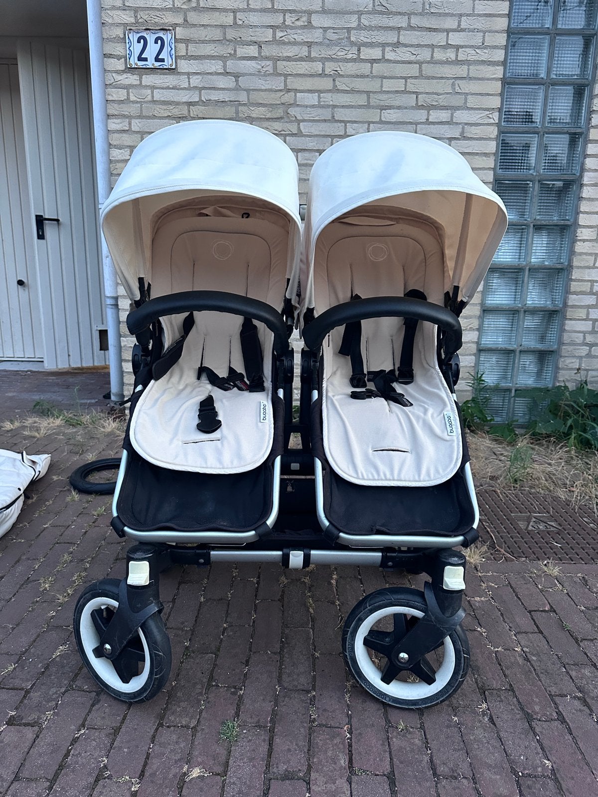 Bugaboo Donkey Duo Zwart Beige Compleet, Ophalen, Gebruikt, Kinderwagen of Buggy