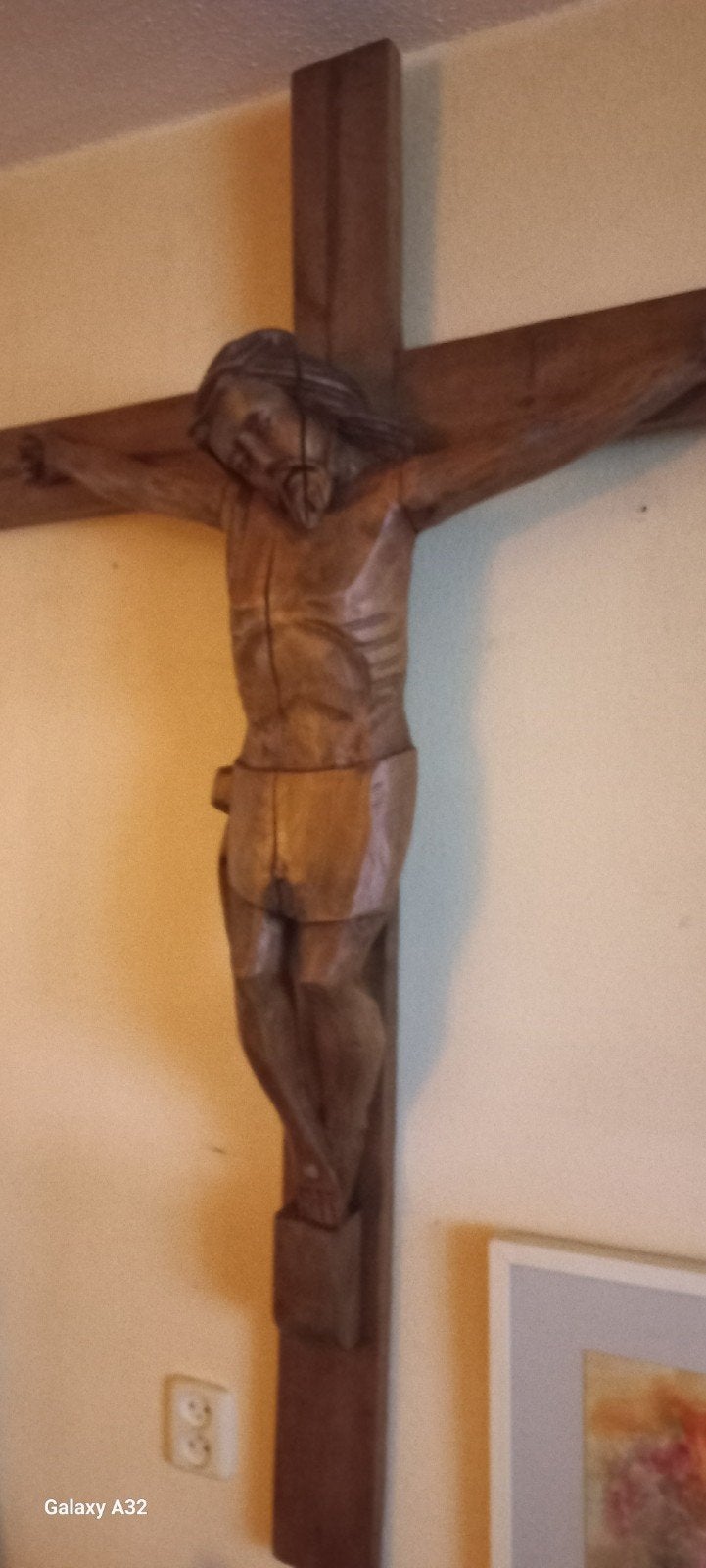 Groot houten Corpus op Kruishout 150 x 105 cm, Ophalen
