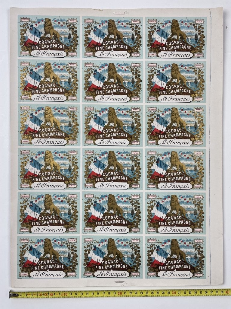 poster Cognac Le Francais compleet vel met etiketten, Verzamelen, Ophalen of Verzenden, Zo goed als nieuw, A1 t/m A3