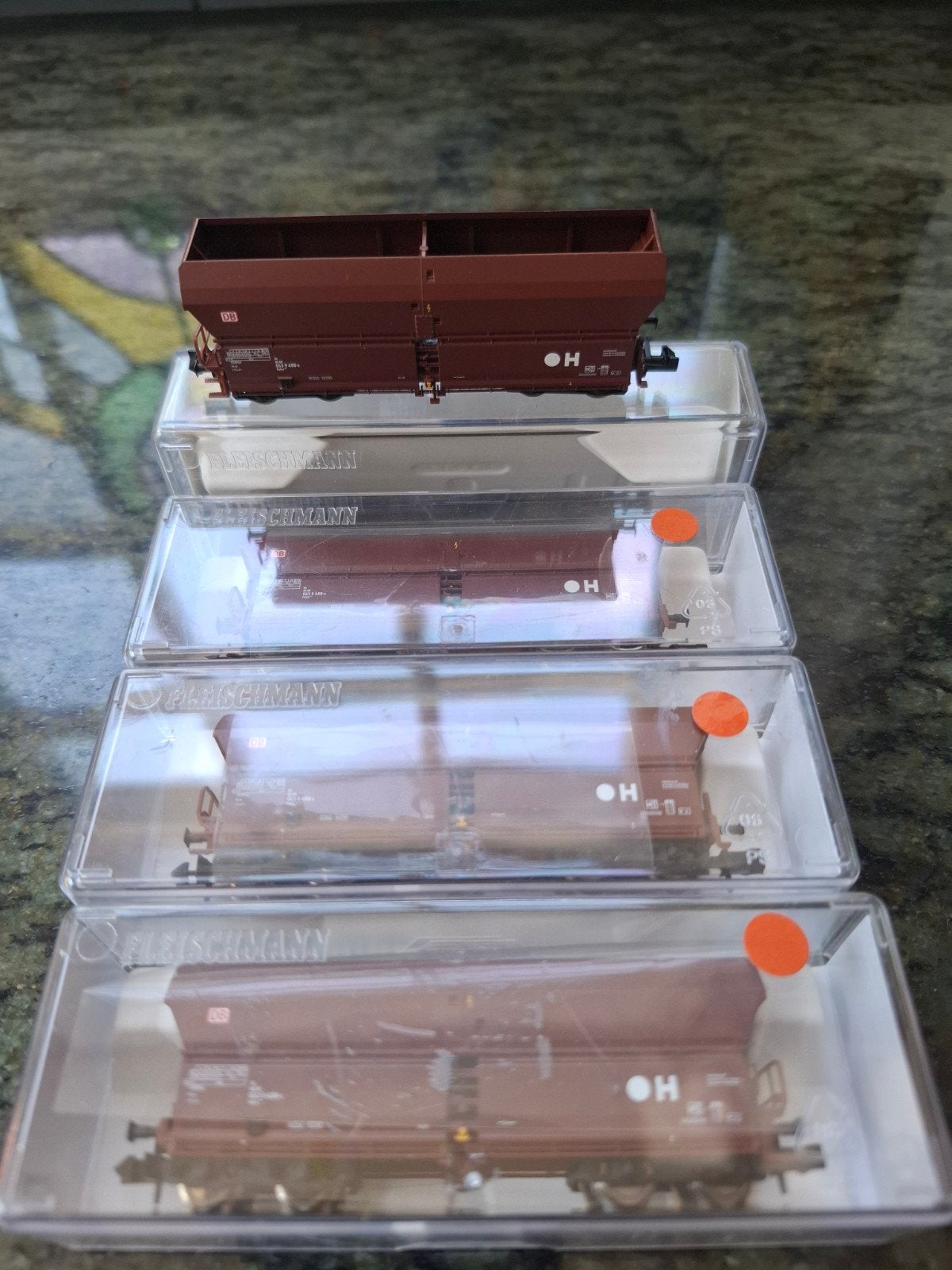 Fleischmann Kolenwagens - Set van 4 (Nieuwstaat), Hobby en Vrije tijd, Modeltreinen | N-Spoor, Gelijkstroom, Fleischmann, Wagon