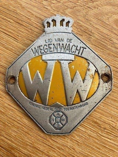 Logo-plaquette Wegenwacht circa 1960, Ophalen of Verzenden, Gebruikt, Auto's