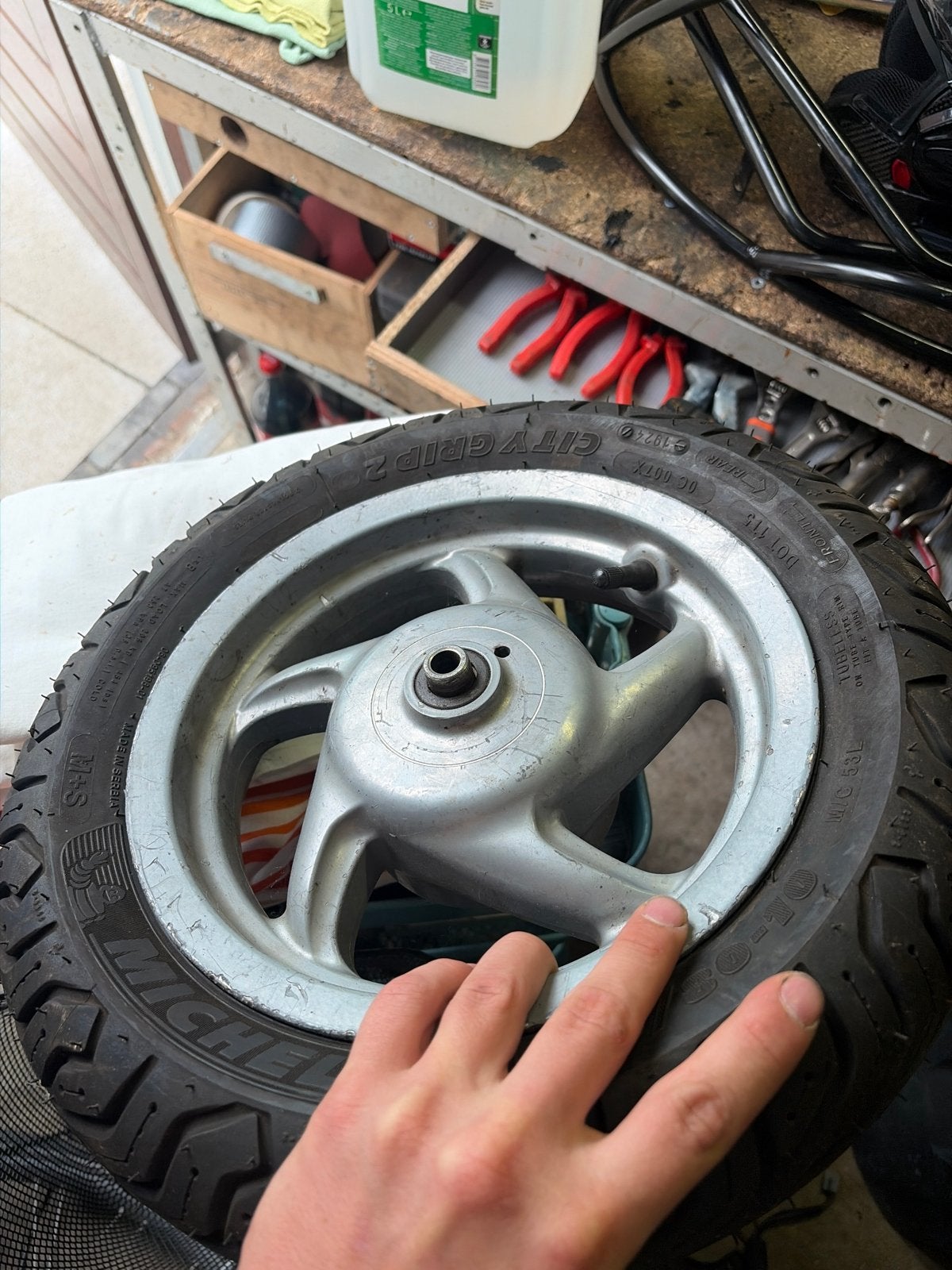 Piaggio type 2 velg met nieuwe Michelin band, Ophalen of Verzenden, Nieuw, Overige typen, Piaggio