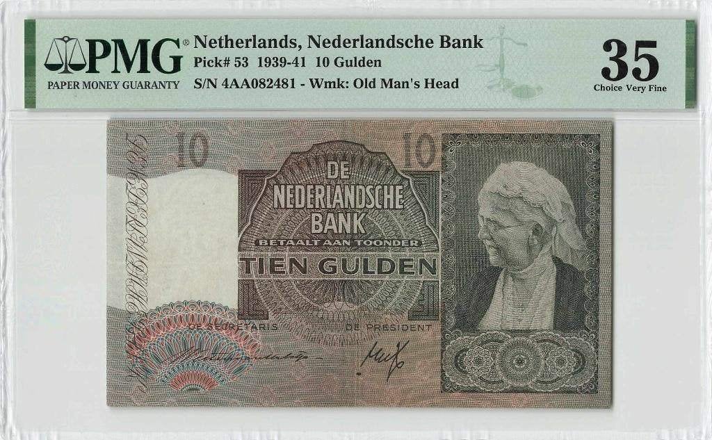 Heel mooi biljet 10 gulden Emma, 1940 | PMG 35, Ophalen of Verzenden, 10 gulden