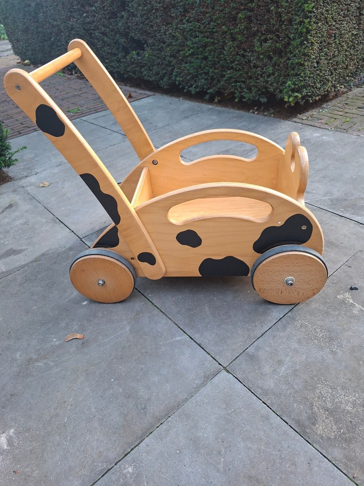 HOUTEN LOOPWAGEN JANBIBEJAN, Ophalen of Verzenden, Zo goed als nieuw, Duw- of Trekspeelgoed