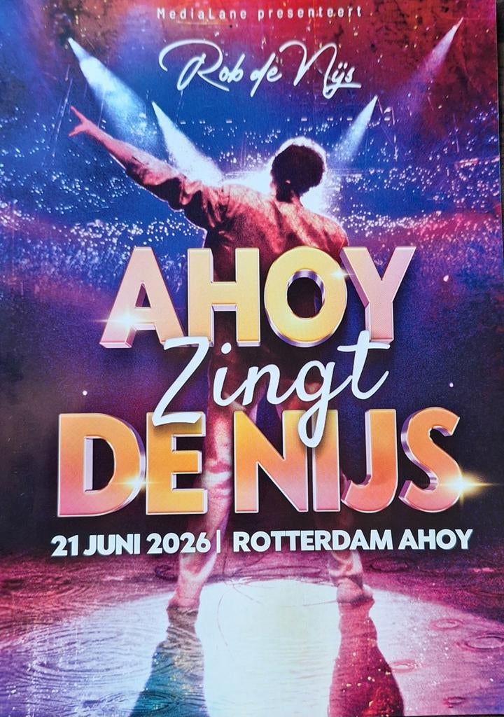 Ahoy Zingt De Nijs 2 concertkaarten 50 euro., Twee personen, Juni