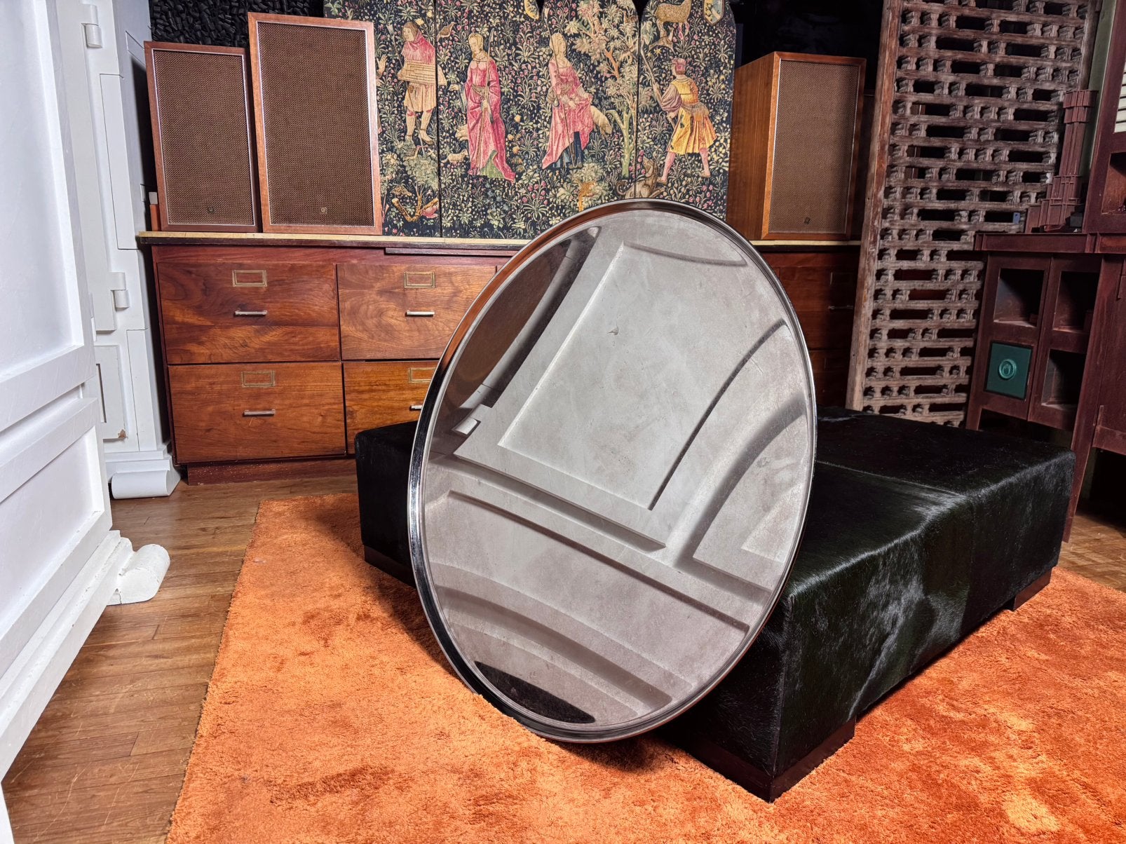 XXL metalen dienblad / tafelblad Ø92 cm – zwaar 9 kg, Rond, \, Ophalen of Verzenden, \