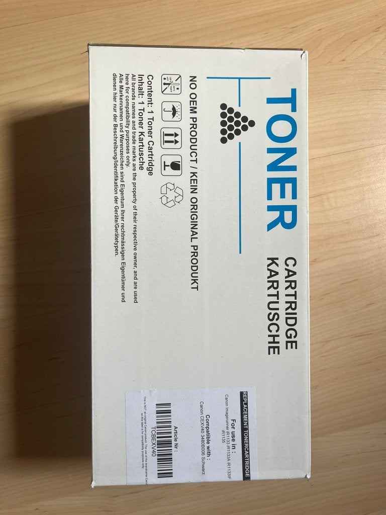 Compatibele Toner voor Canon C-EXV 40 iR1133 iR1135 Zwart, Computers en Software, Ophalen of Verzenden, Nieuw, Toner, Compatibel met Canon