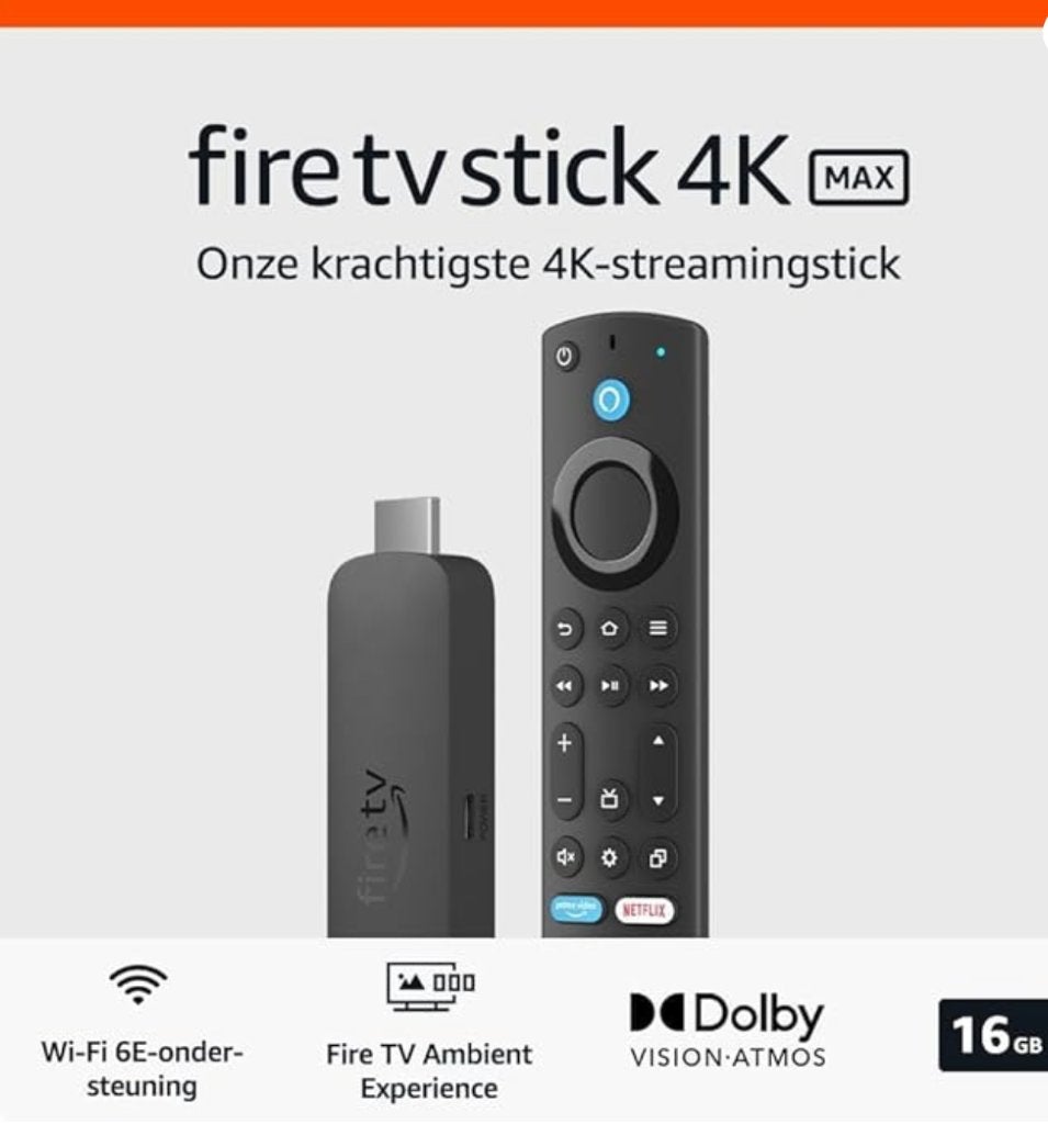 Amazon Fire TV Stick 4K Max - Streamingapparaat, Ophalen of Verzenden, Nieuw, Minder dan 500 GB