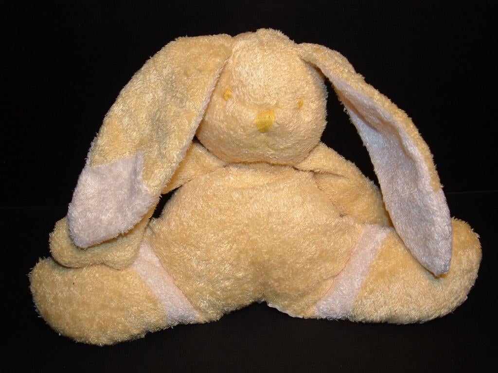 UNITOYS KONIJN ZACHTE BADSTOF GEEL MET WITTE OREN EN, Kinderen en Baby's, Speelgoed | Knuffels en Pluche, Ophalen of Verzenden