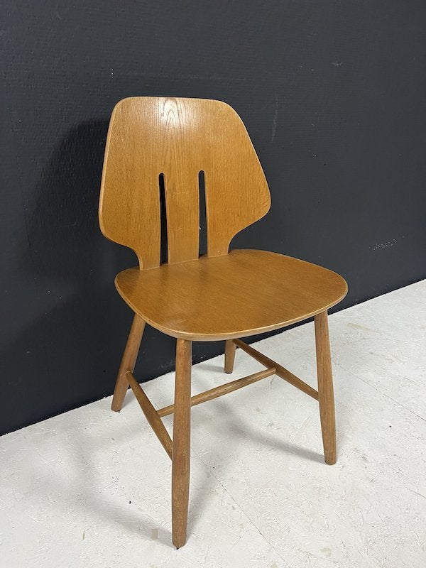 2 Deense vintage design eetkamerstoelen, Huis en Inrichting, Stoelen, Niet ingevuld, Gebruikt, Twee, Bruin