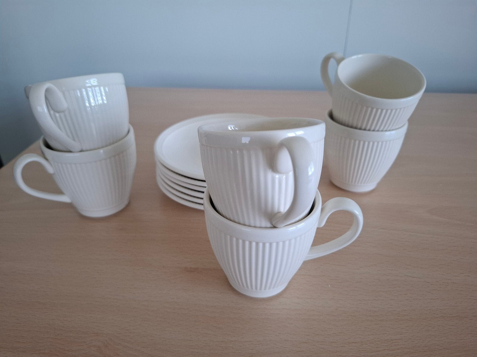 6 Wedgwood Windsor kop en schotels, Ophalen, Zo goed als nieuw, Kop(pen) en/of Schotel(s), Wedgwood