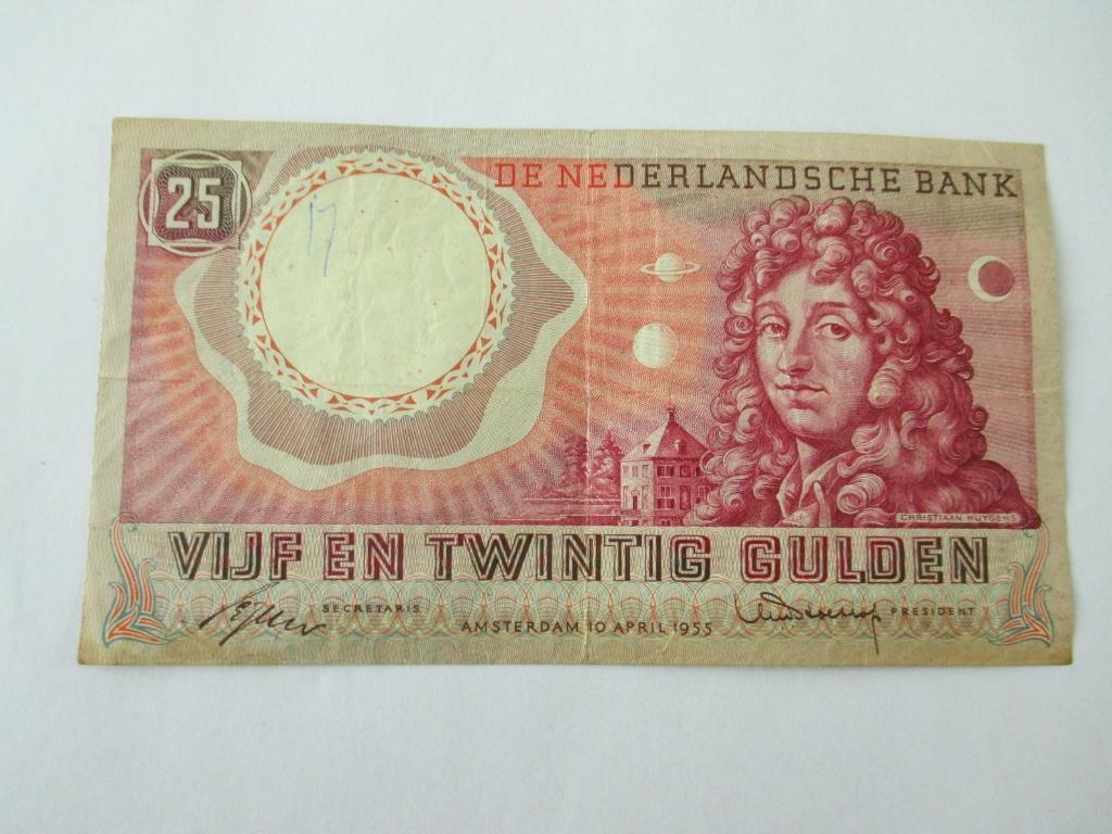 Bankbiljet 25 gulden 1955, Postzegels en Munten, Bankbiljetten | Nederland, Ophalen of Verzenden, 25 gulden, Los biljet