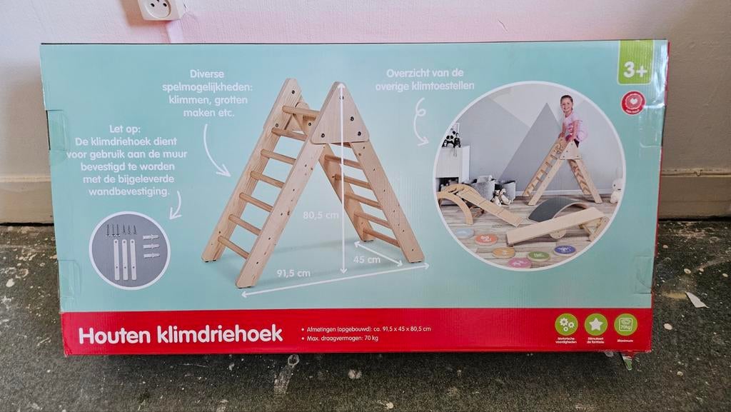 Houten Klimdriehoek - Montessori Speeltoestel, Ophalen of Verzenden