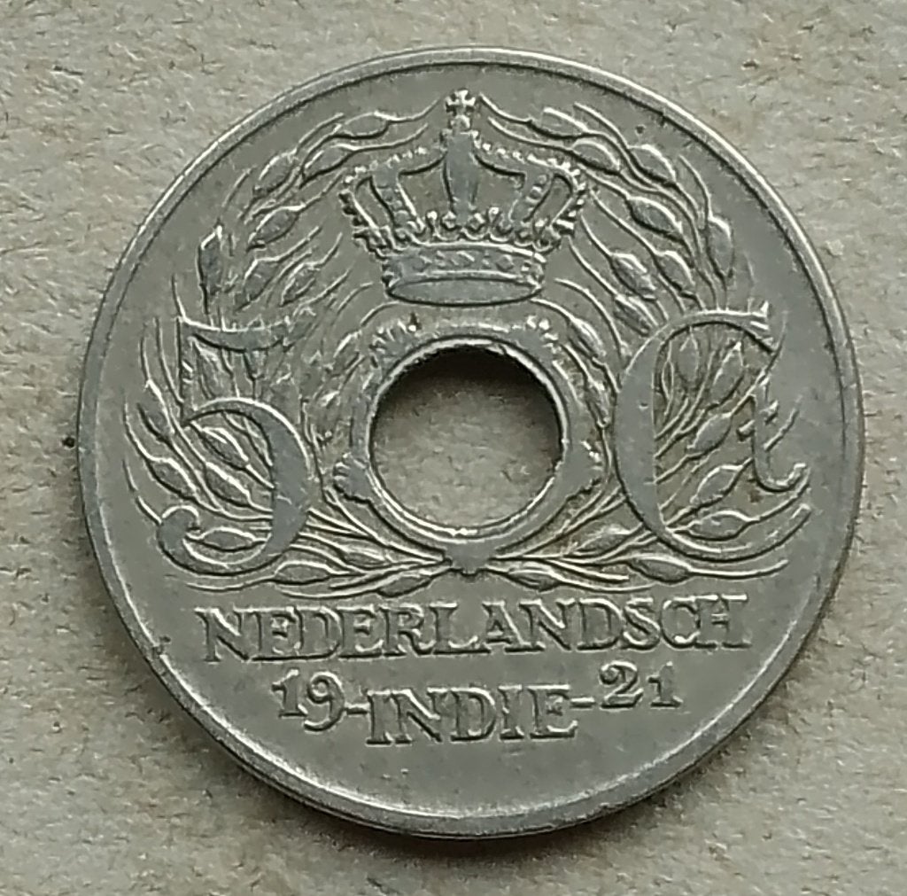 Nederlands Indië, 5 cent 1921, Ophalen of Verzenden, Zuidoost-Azië, Losse munt