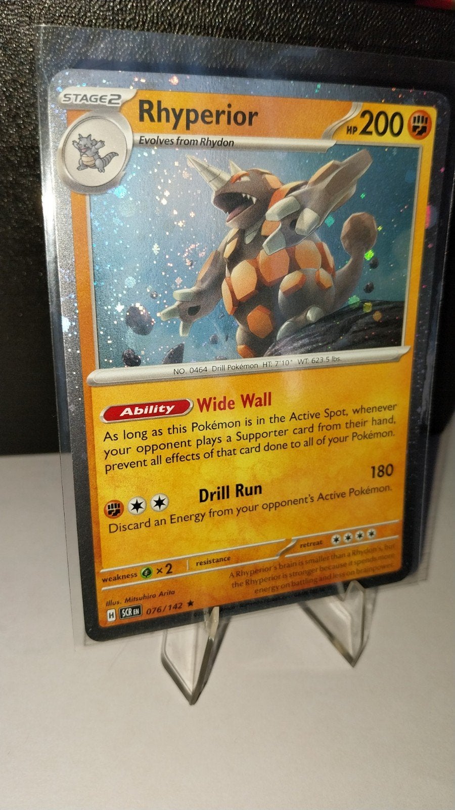 Rhyperior (076/142) Cosmos Holo Pokémon Kaart, Ophalen of Verzenden, Zo goed als nieuw, Losse kaart, Foil