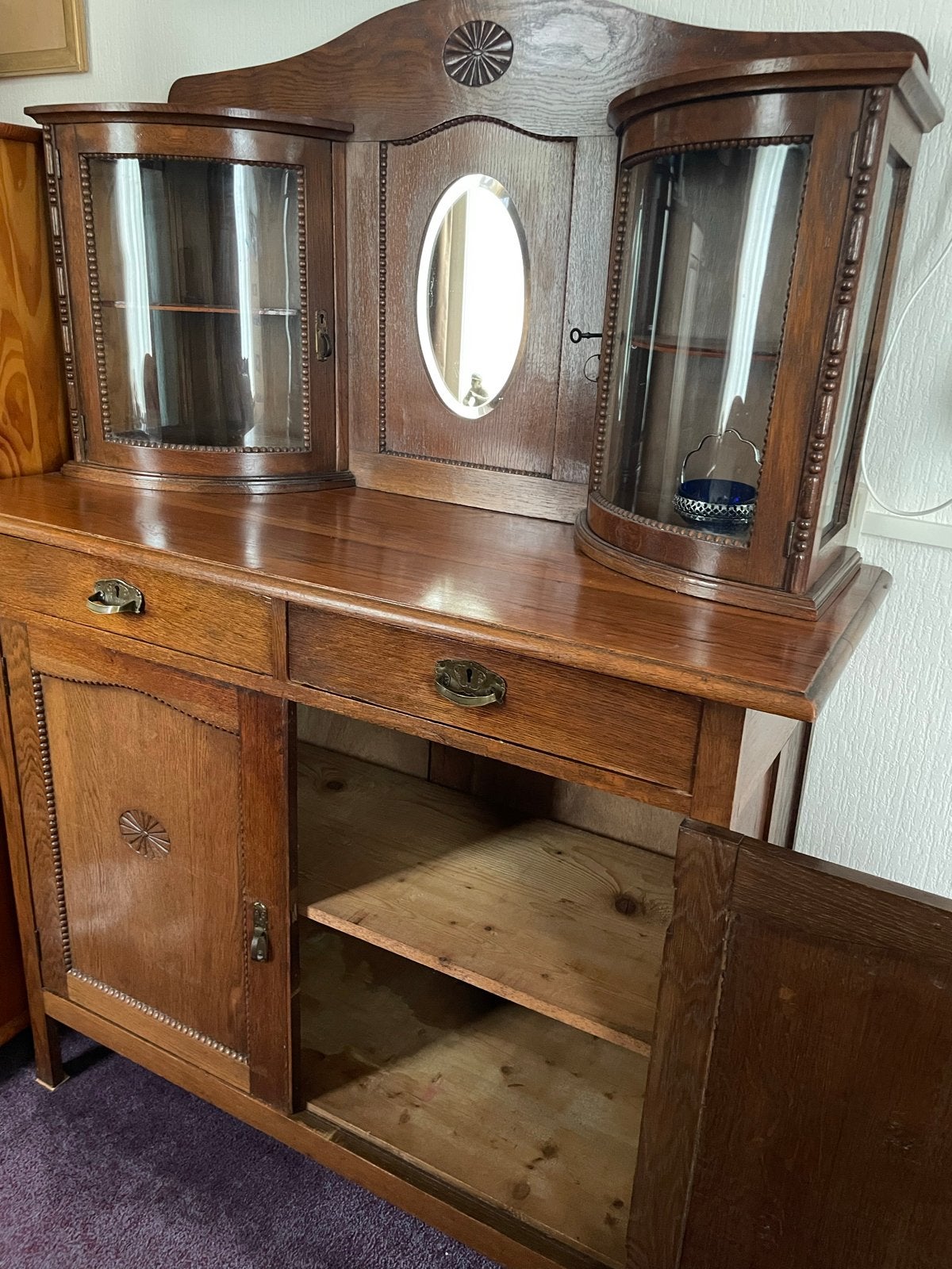 Antieke Eiken Buffetkast - Meer dan 100 Jaar Oud, Ophalen, Gebruikt, 100 tot 150 cm, Eikenhout