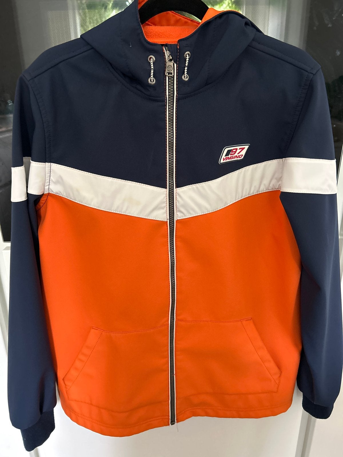 Vingino Softshell Jas Jongens Maat 16 Oranje/Blauw, Ophalen of Verzenden, Gebruikt, Jongen, Jas