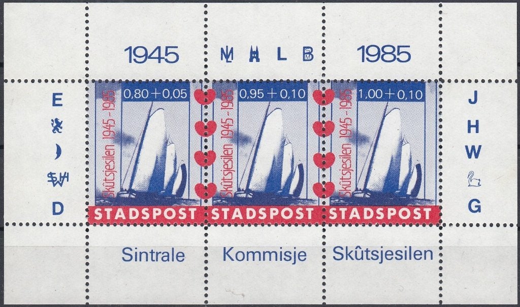 Friesland- Stadspost Leeuwarden- 1985- Skusjesilen- Blok P, Verzenden, Na 1940, Postfris