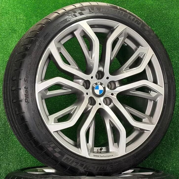 Originele 21 inch BMW style 375 velgen met banden X5 X6 F15, 285 mm, Banden en Velgen, Info@bmw.com, BMW