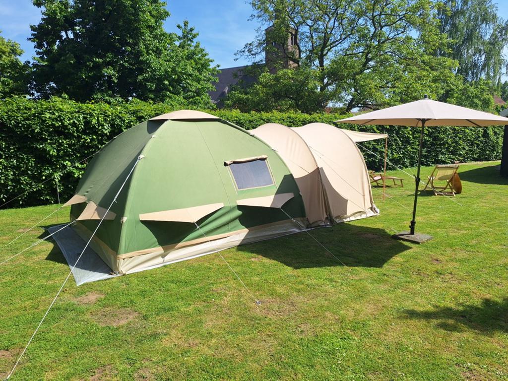 Complete Karsten tent 3.50x3.50m met accessoires en luifel, Ophalen