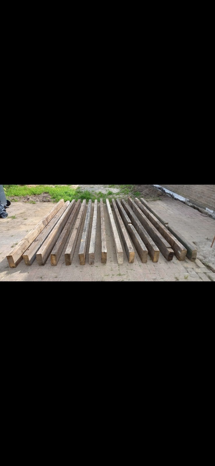 15 Gebruikte Houten Balken, Doe-het-zelf en Verbouw, Hout en Planken, Gebruikt, Balk, Vuren, 300 cm of meer, 50 mm of meer, Ophalen