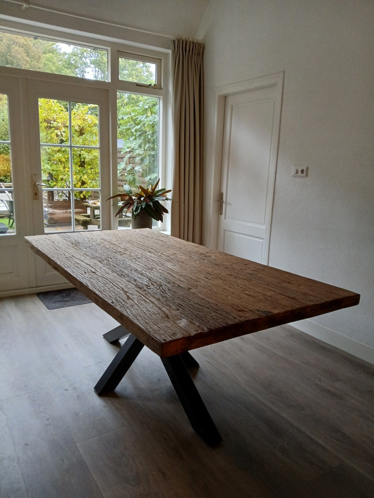 Richmond Raffles eettafel 200x100 cm, Ophalen, Rechthoekig, 200 cm of meer, 50 tot 100 cm