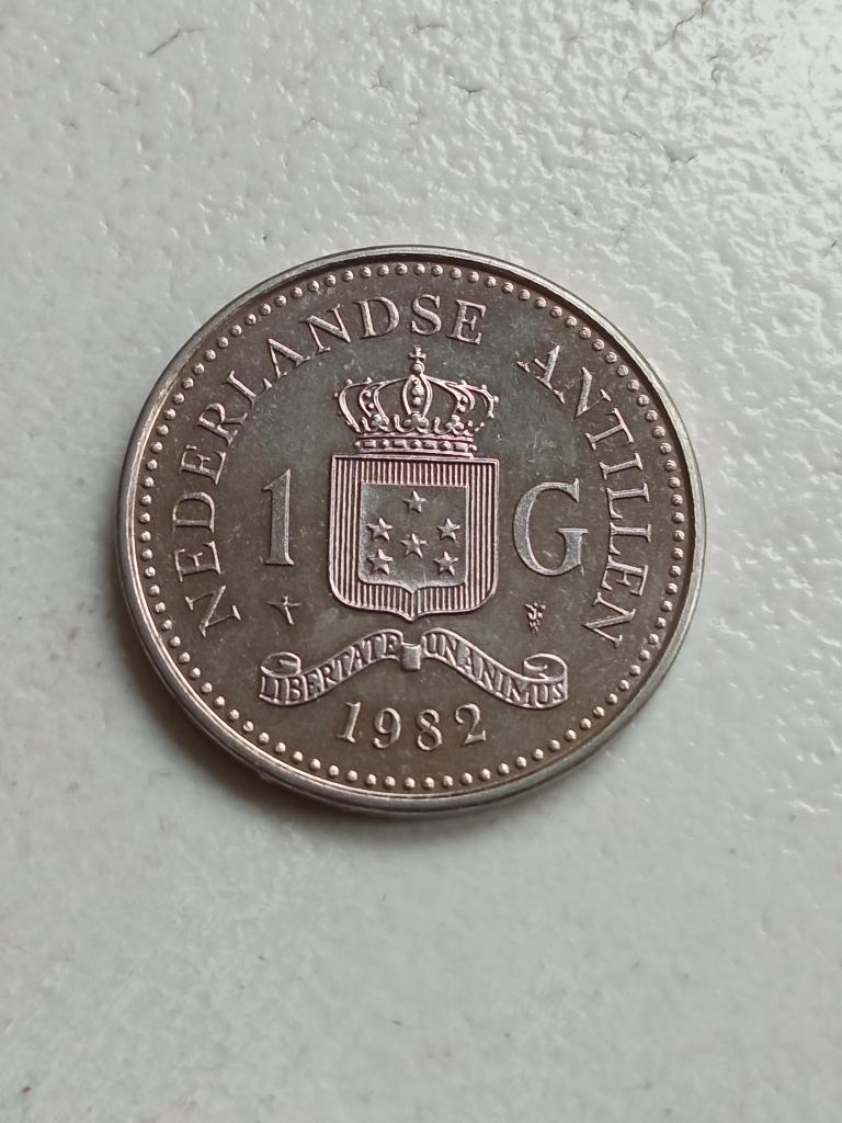 Nederlandse Antillen 1 gulden 1982., Ophalen of Verzenden, Midden-Amerika, Losse munt