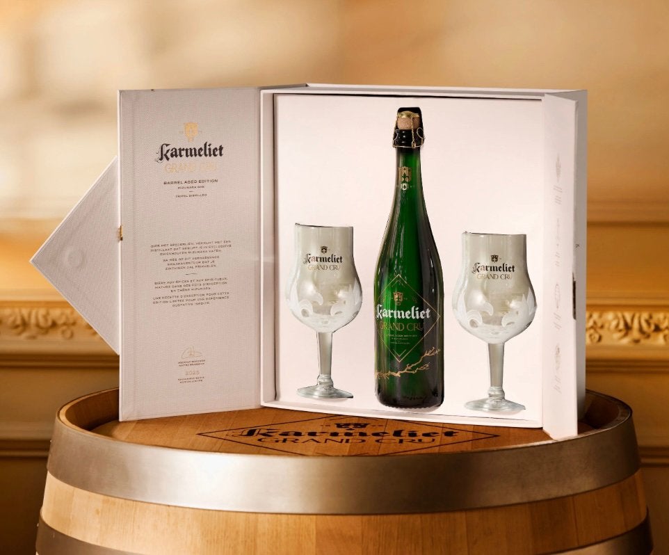 Karmeliet Grand Cru 2025 Limited Edition 2x glazen, Verzamelen, Biermerken, Zo goed als nieuw, Flesje(s), Palm, Ophalen of Verzenden