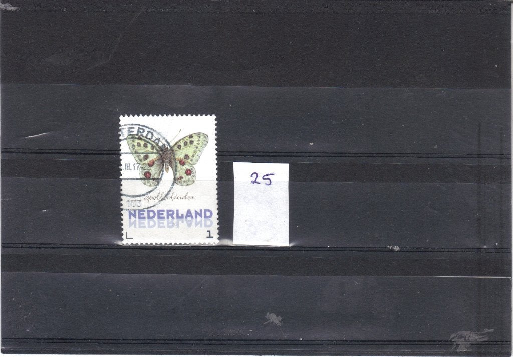 Nederland KAderpostzegel Vlinders gest 25, Ophalen of Verzenden, Gestempeld