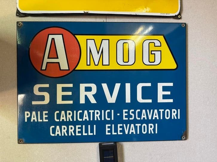 Vintage AMOG Service Emaille Reclamebord - Italiaans, Antiek en Kunst, Ophalen of Verzenden