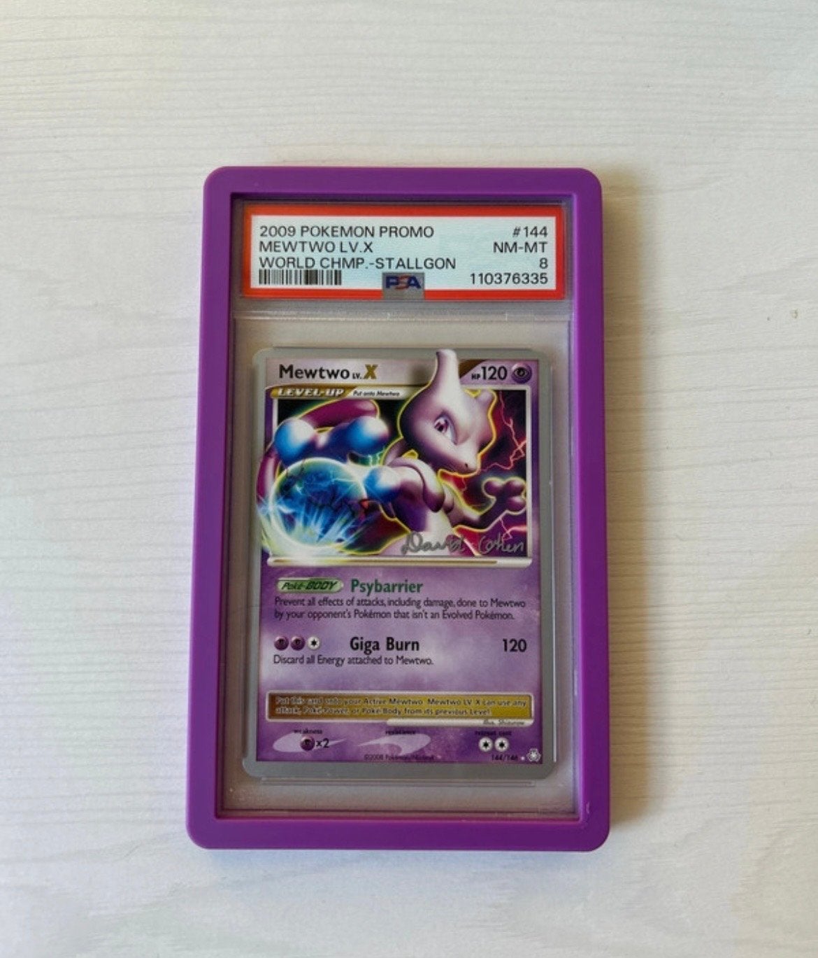 Mewtwo LV.X World Championships 2009 PSA 8 Pokémon Kaart, Hobby en Vrije tijd, Ophalen of Verzenden, Zo goed als nieuw, Losse kaart