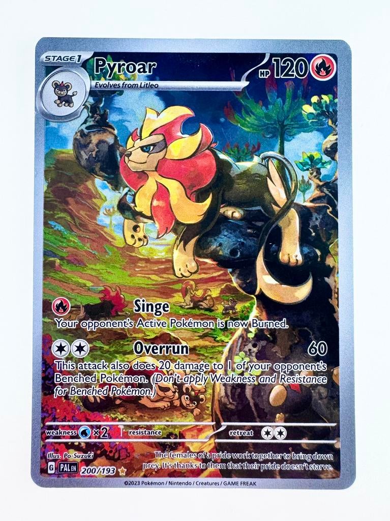 Pokemon Pyroar 200/193 Holo, Ophalen of Verzenden, Zo goed als nieuw, Losse kaart, Foil