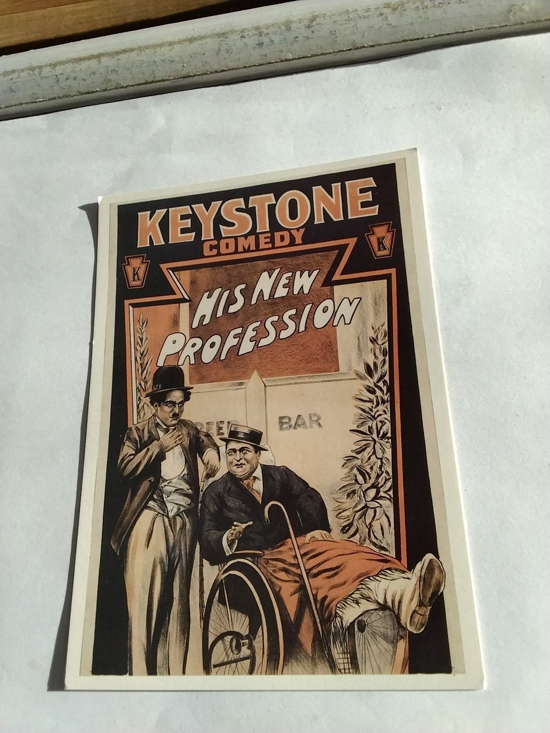 Vintage Boomerang Card: Keystone Comedy - His New Profession, Ophalen of Verzenden, Voor 1920, Ongelopen