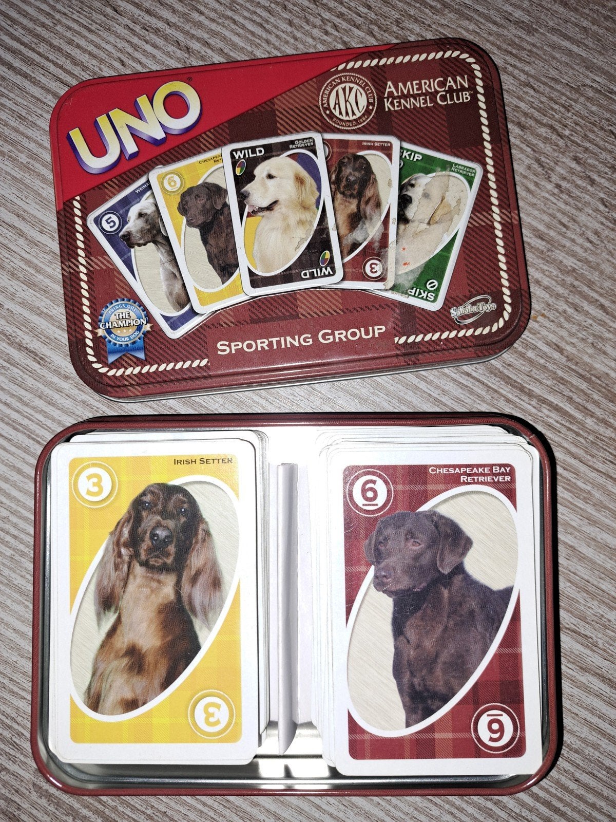 UNO American Kennel Club Sporting Group Honden Editie, Vijf spelers of meer, Ophalen of Verzenden, Zo goed als nieuw, Mattel