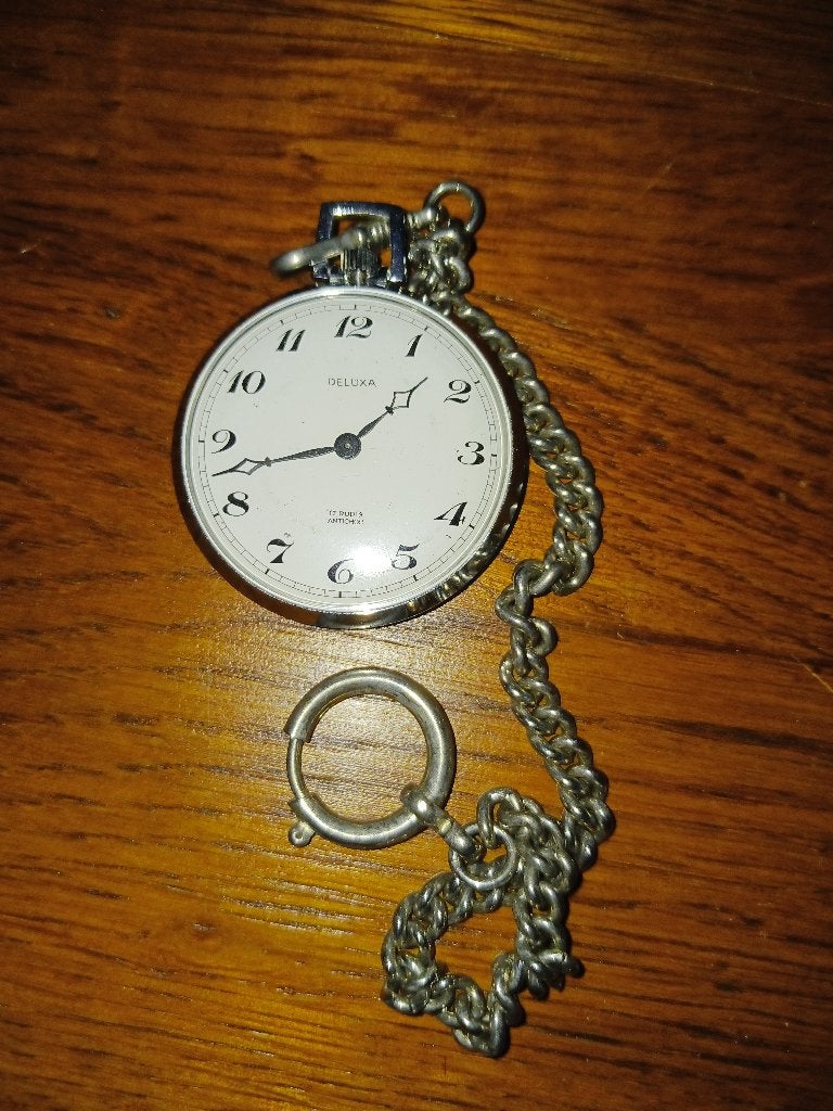 zakhorloge jaren `60, Overige materialen, Zakhorloge, Met ketting, Ophalen