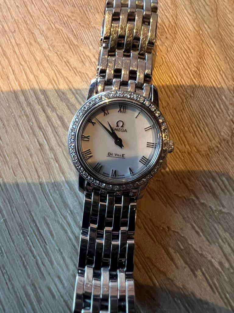 Omega DeVille Prestige dameshorloge met steentjes, Sieraden, Tassen en Uiterlijk, Horloges | Dames, Staal, Staal, Polshorloge