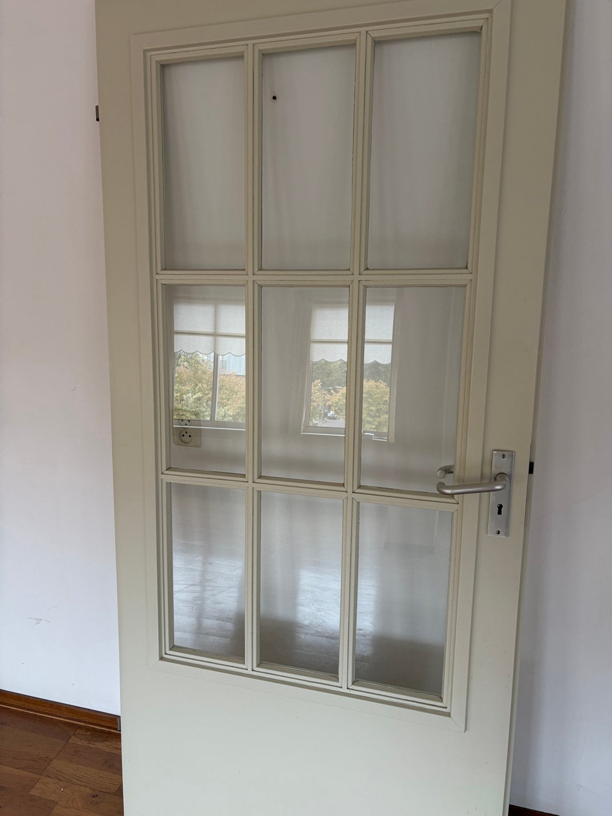 Opdekdeur met glas 201x93 cm, Ophalen, Gebruikt, 80 tot 100 cm, Binnendeur