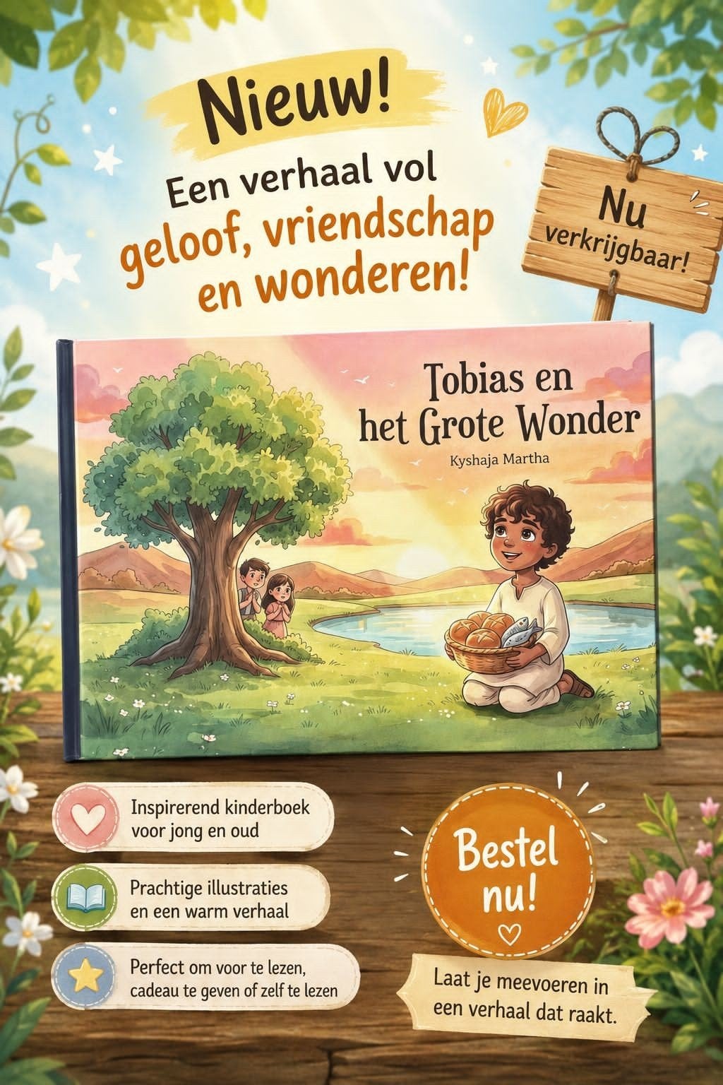 Tobias en het grote wonder - christelijke kinderboek, Nieuw, Ophalen of Verzenden, Sprookjes, Kyshaja Martha