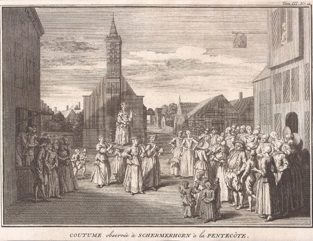 Coutume observée à Schermerhorn à la Pentecôte Pinksterfeest, Ophalen of Verzenden, 16 cm, 21 cm, 1700 - 1799