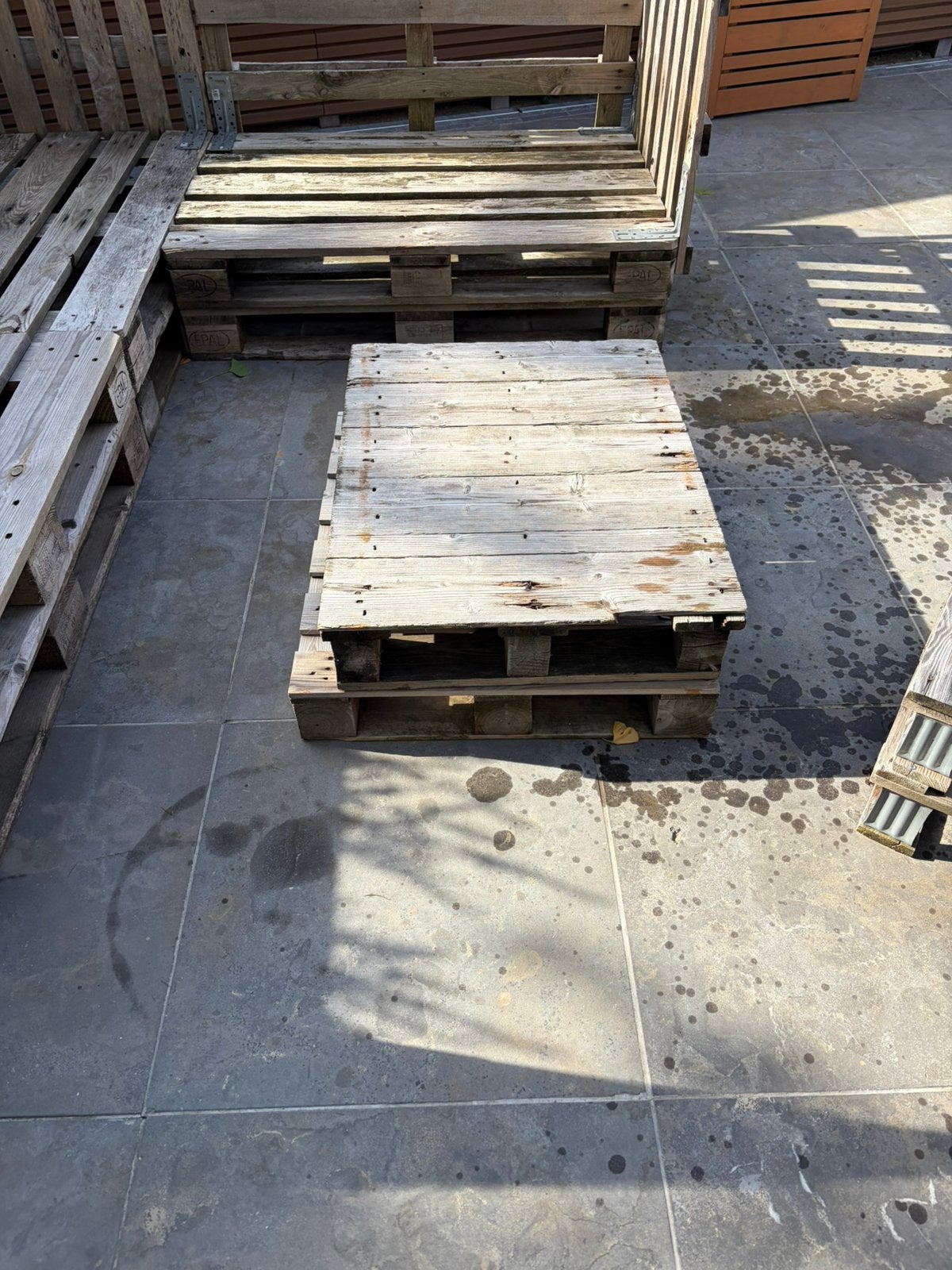 Gratis afhalen pallets tuinset Maastricht, Ophalen, Gebruikt, 6 zitplaatsen, Tuinset
