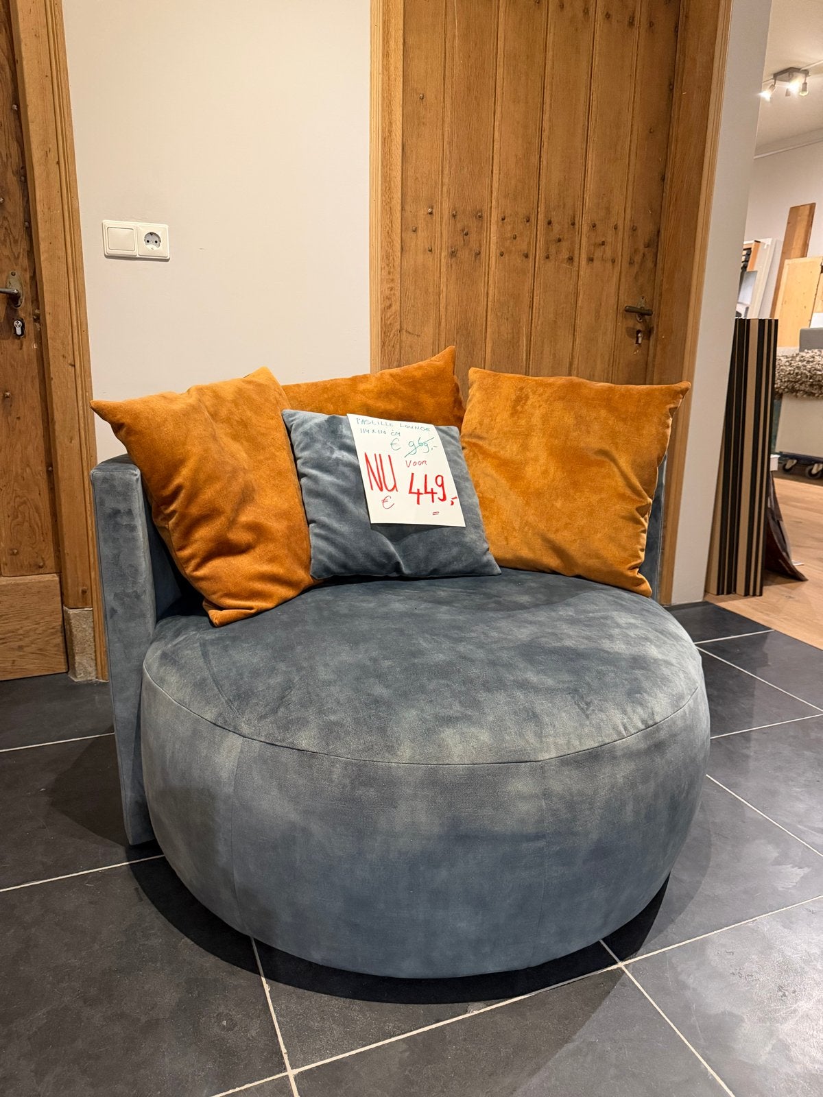Passepartout Fauteuil Pastille - Velvetstof 110x114 cm, Ophalen, Zo goed als nieuw, Stof, 100 tot 125 cm