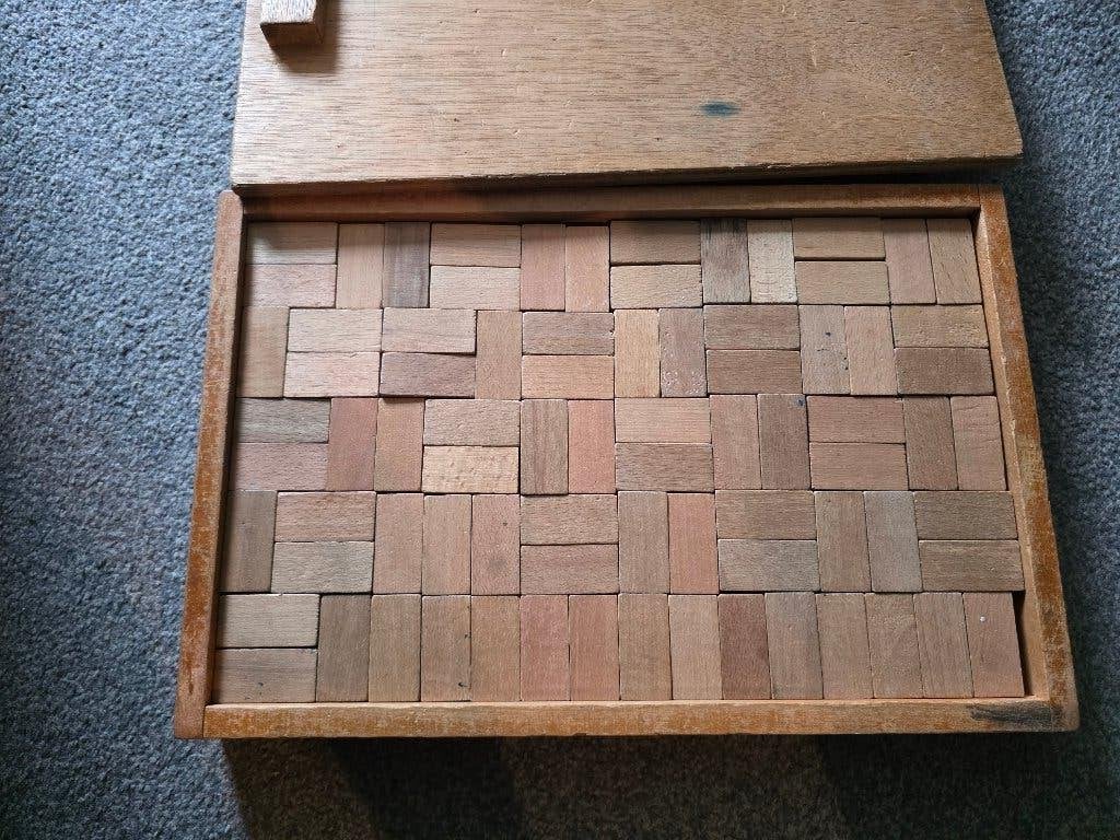 Houten blokkendoos jaren 60/70, Ophalen of Verzenden, Gebruikt, Overige typen