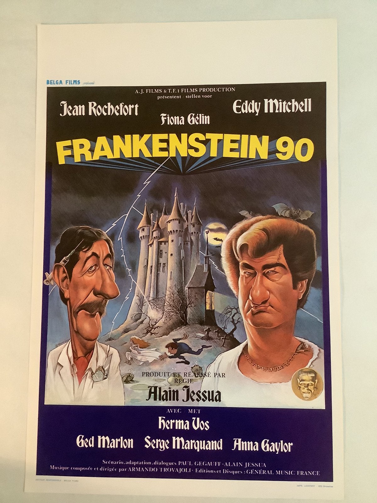 FRANKENSTEIN 90    Filmposter   36-54 cm, Verzamelen, Verzenden, Zo goed als nieuw, Deurposter of groter, Film en Tv