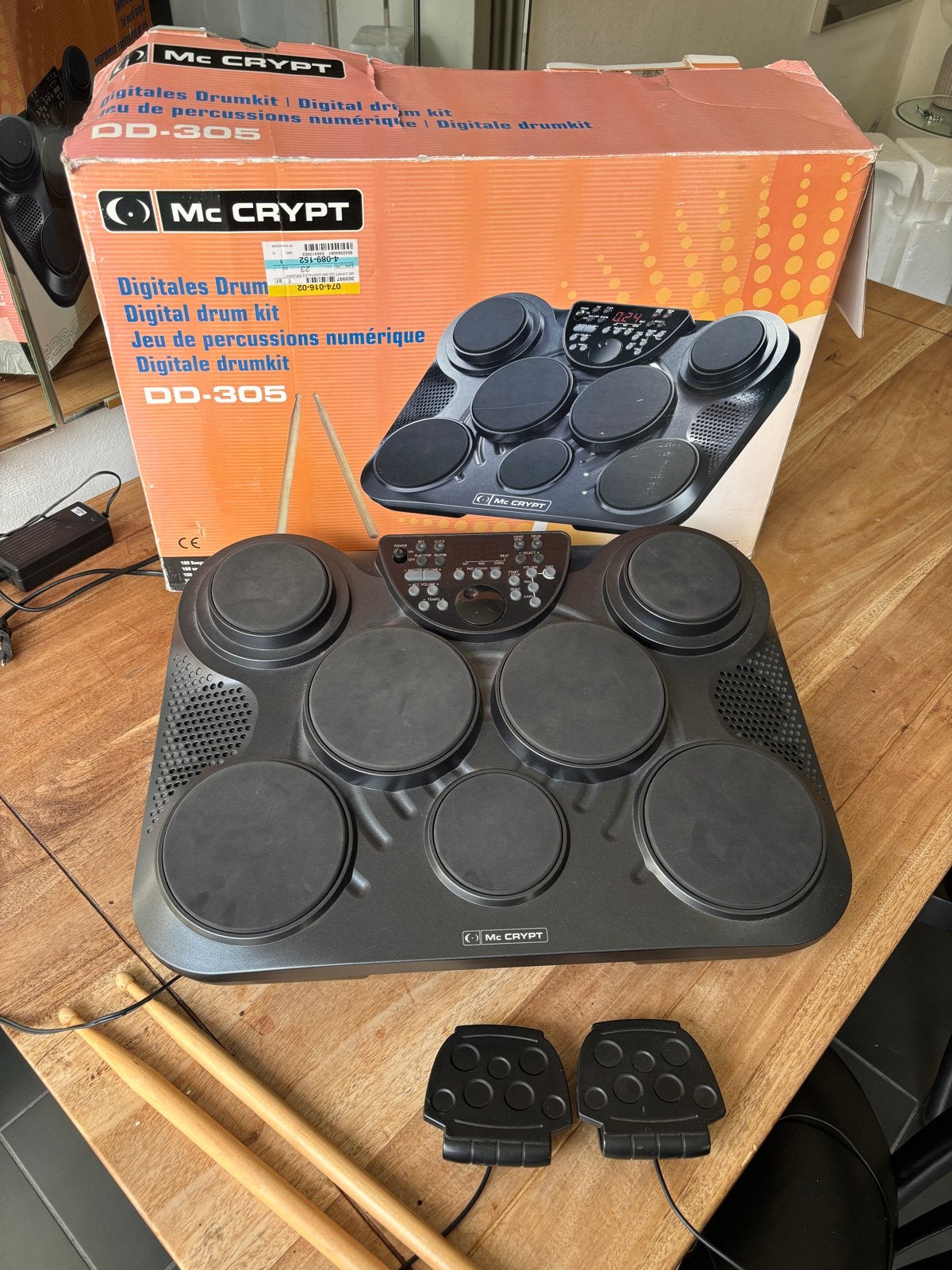 Mc Crypt Digitaal Drumstel DD-305 met Pedalen & Drumsticks, Ophalen of Verzenden, Zo goed als nieuw, Overige merken, Elektronisch