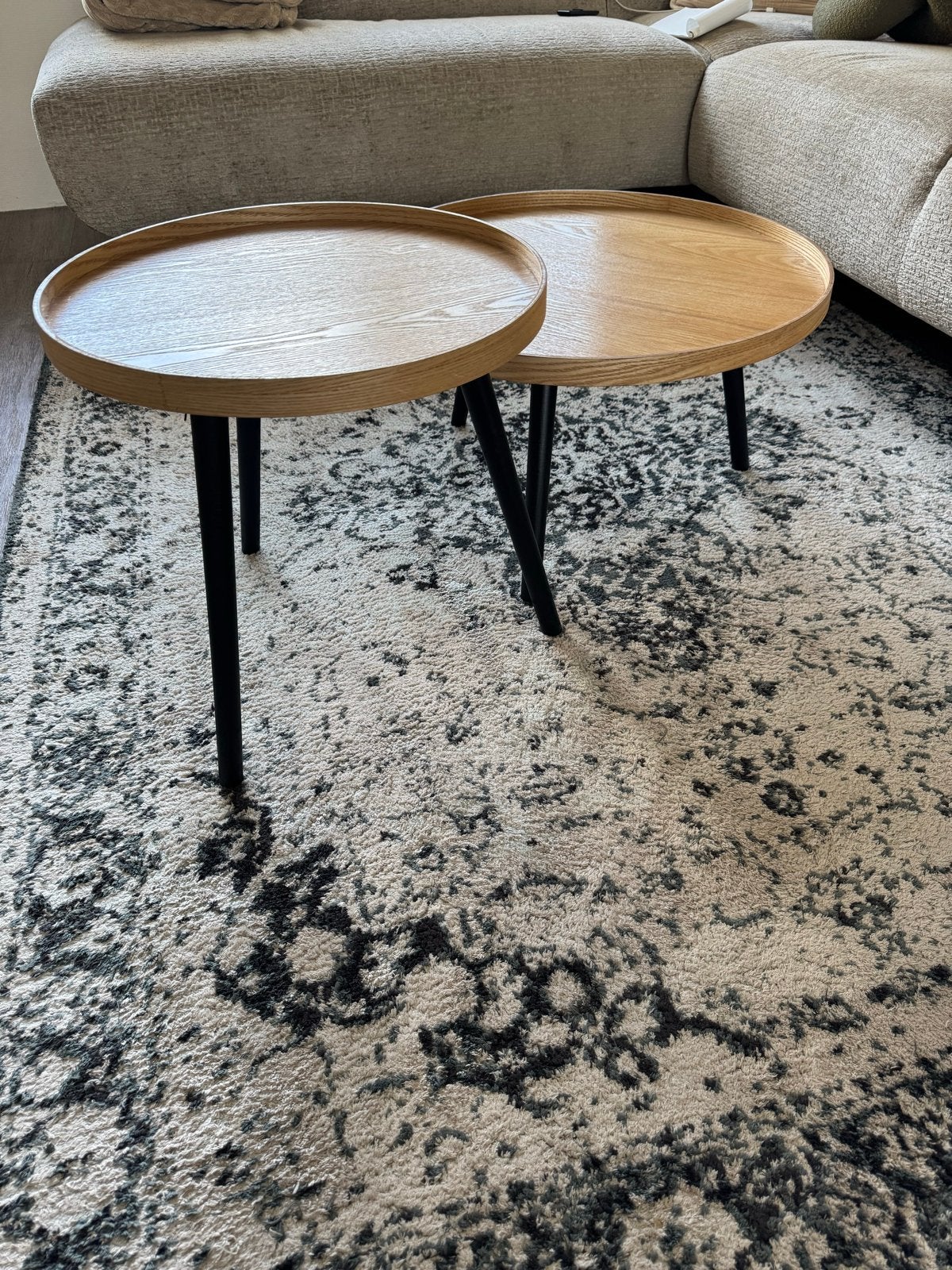 WOOOD Mesa bijzettafels set van 2, hout naturel, Ophalen, 50 tot 100 cm, Zo goed als nieuw, 5 – 50