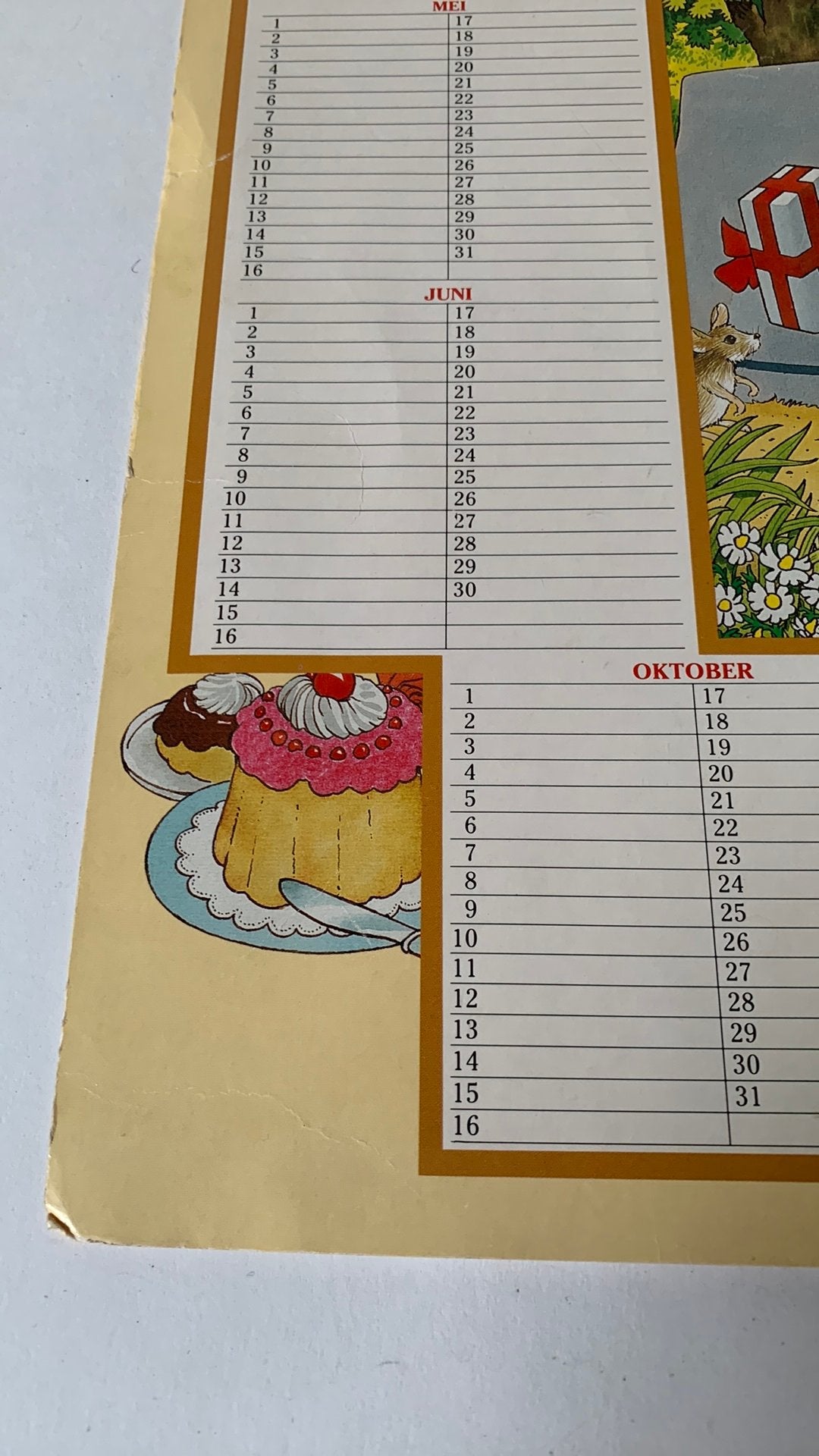 2 Vintage Kartonnen kalenders Piggelmee Van Nelle koffie, Diversen, Kalenders, Ophalen of Verzenden, Maandkalender