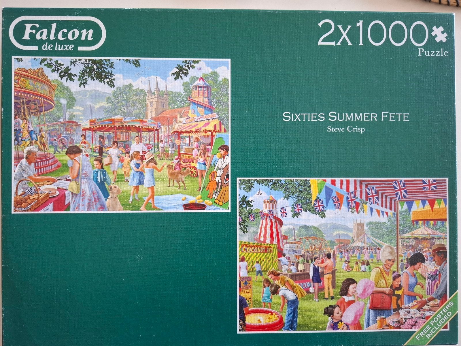 2x Falcon Legpuzzel 2x 1000 Stukjes, Ophalen of Verzenden, 500 t/m 1500 stukjes, Zo goed als nieuw, Legpuzzel