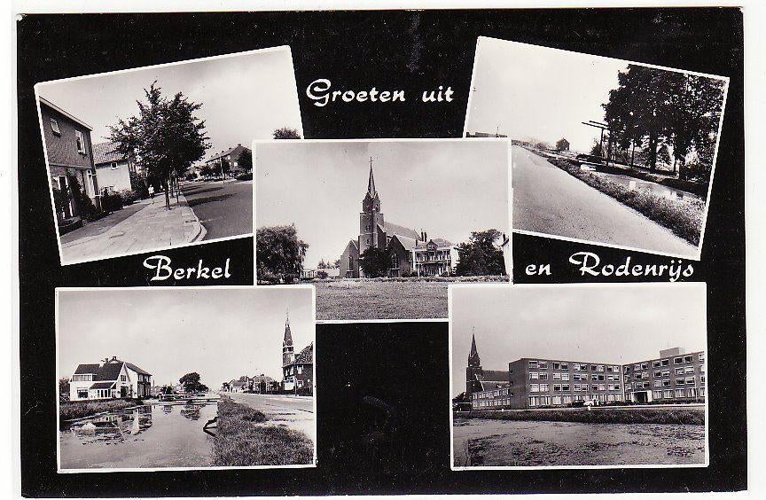 Berkel Rodenrijs (ZH) Groeten uit 5-vensterkaart 1968., Verzenden, 1960 tot 1980, Gelopen, Zuid-Holland