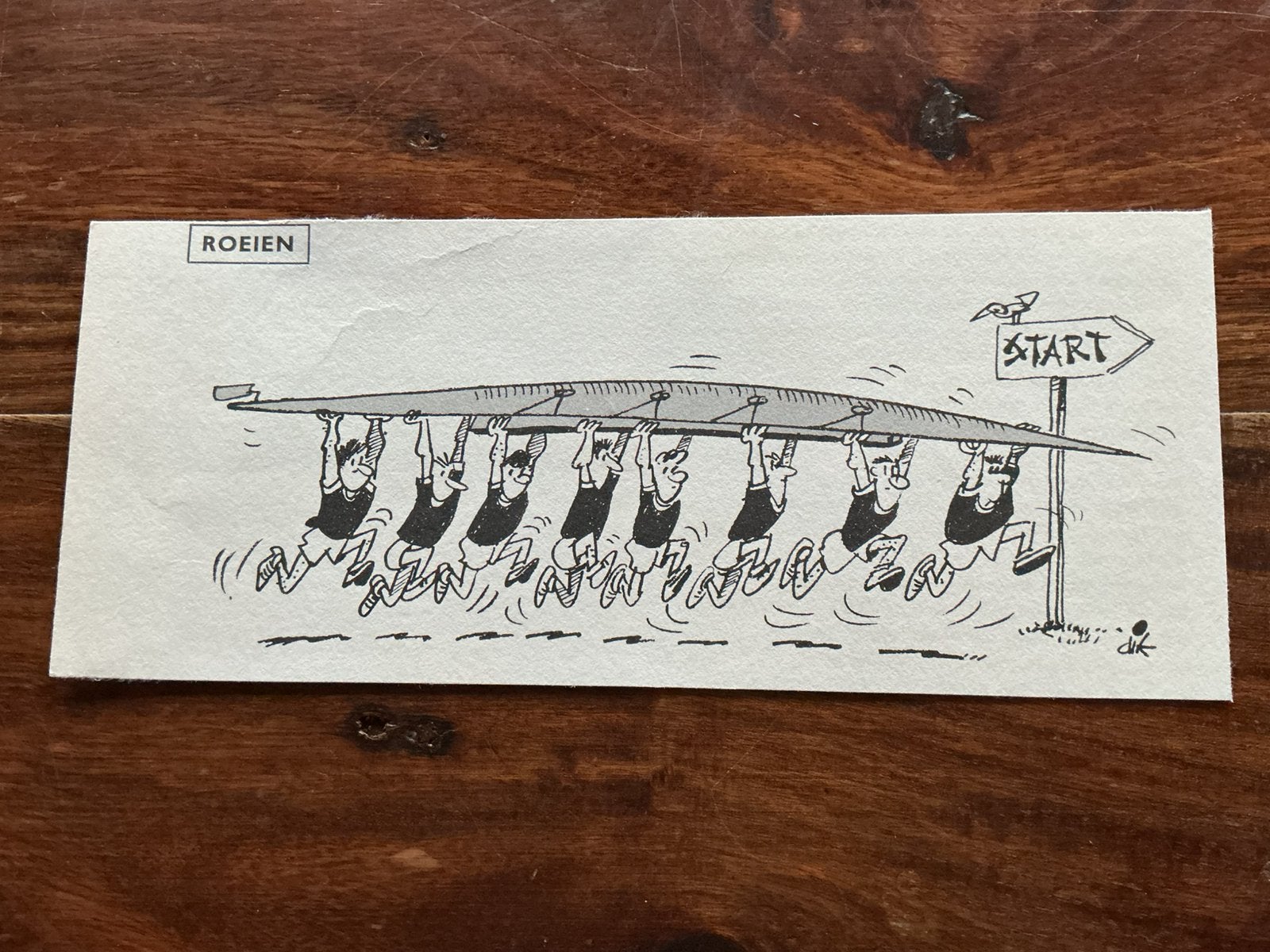 Roeien karikatuur Dik Bruynesteyn, Verzenden, Knipsel(s)