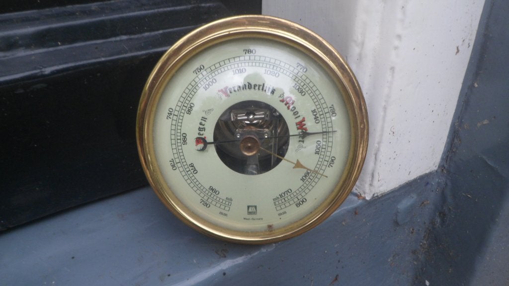 Messing scheepbarometer barometer koper, Ophalen of Verzenden, Gebruikt, Motor en Techniek, Zeilboot of Motorboot